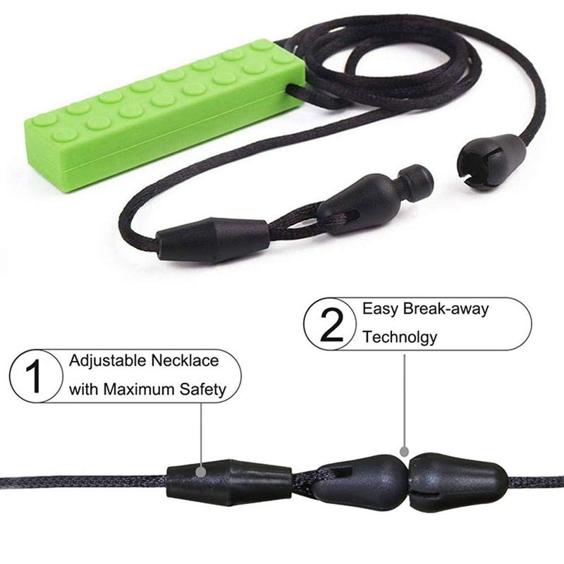 seeway Chew Necklace Sensory Chew Necklace Bundle for Kids with Teething ADHD Autism Biting Needs Oral Motor Chewy Teether Silicone Necklace Made from Food Grade Silicone Safety for BoysGirls5 PCS - Image 4