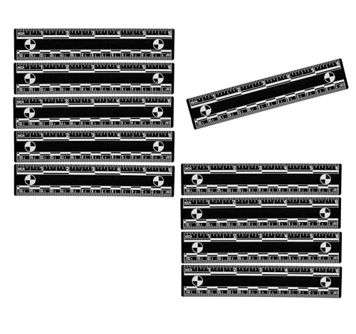 Crime Scene Professional Evidence Photography Scale 10Pack 15cm6inch Vinyl Rulers with Reference Circles Dual Measurement Black - Image 1