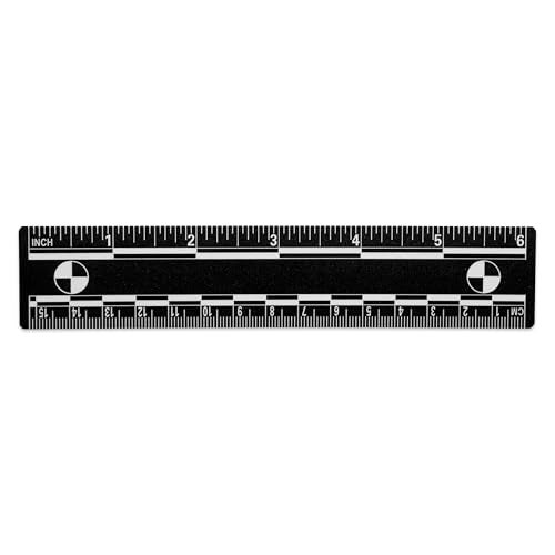 Crime Scene Professional Evidence Photography Scale 10Pack 15cm6inch Vinyl Rulers with Reference Circles Dual Measurement Black - Image 3