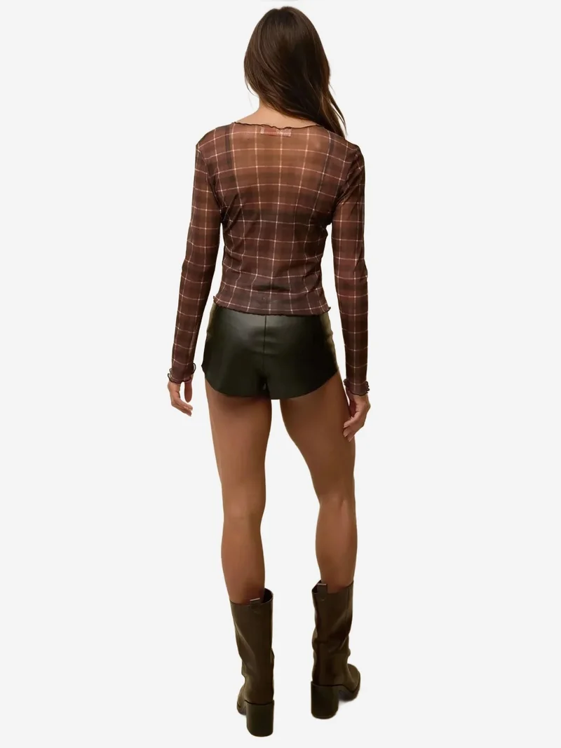 HICCUP Patterned Crew Neck Top