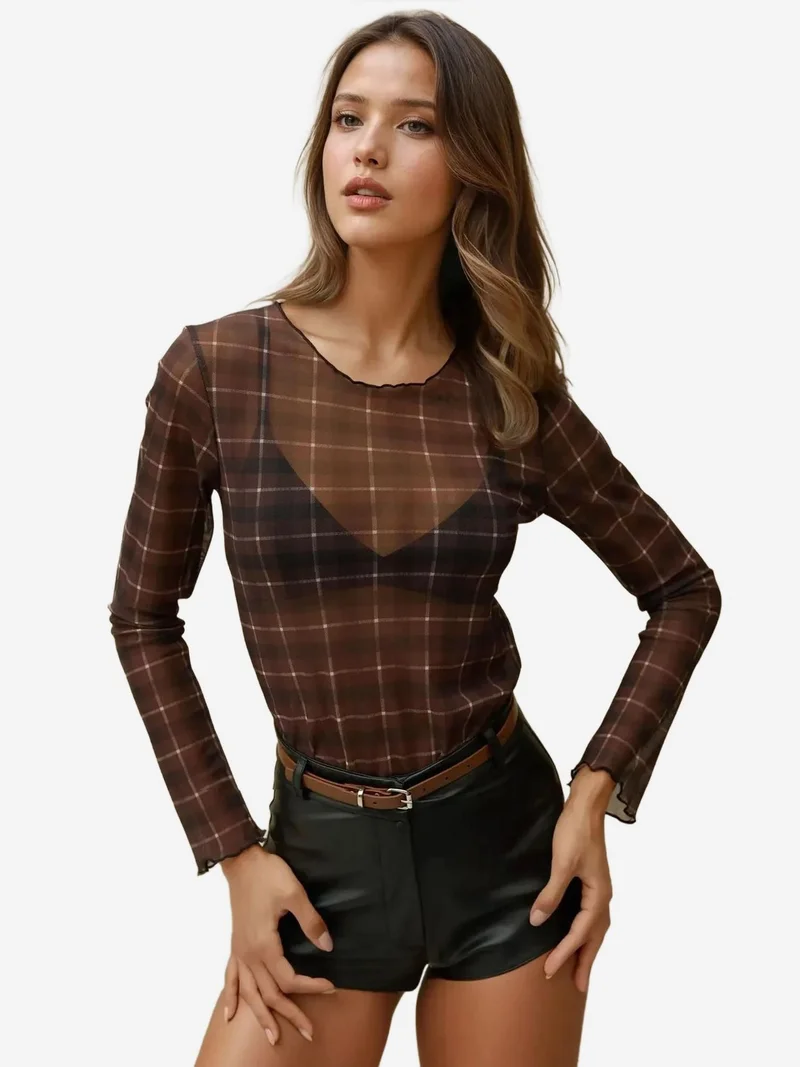 HICCUP Patterned Crew Neck Top