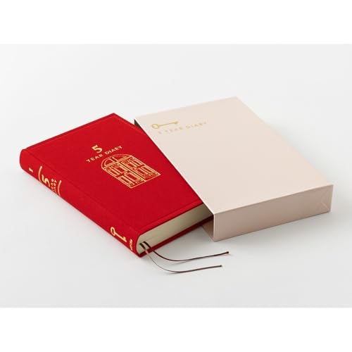 Midori 12851006 Diary, 5 Year Consecutive Door, Red - Image 2