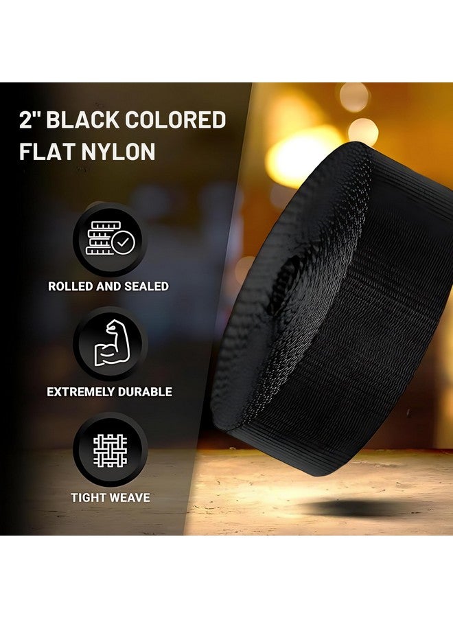 APAV Heavy-Duty 2-Inch Wide Nylon Webbing Strap - Versatile & Durable for Outdoor Gear, Sports Equipment, Pet Collars, Leashes, Bag Belts & DIY Projects (50 Meter (Black)) - Image 2