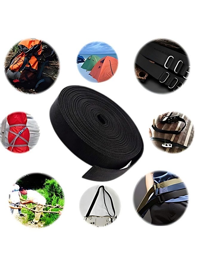 APAV Heavy-Duty 2-Inch Wide Nylon Webbing Strap - Versatile & Durable for Outdoor Gear, Sports Equipment, Pet Collars, Leashes, Bag Belts & DIY Projects (50 Meter (Black)) - Image 5