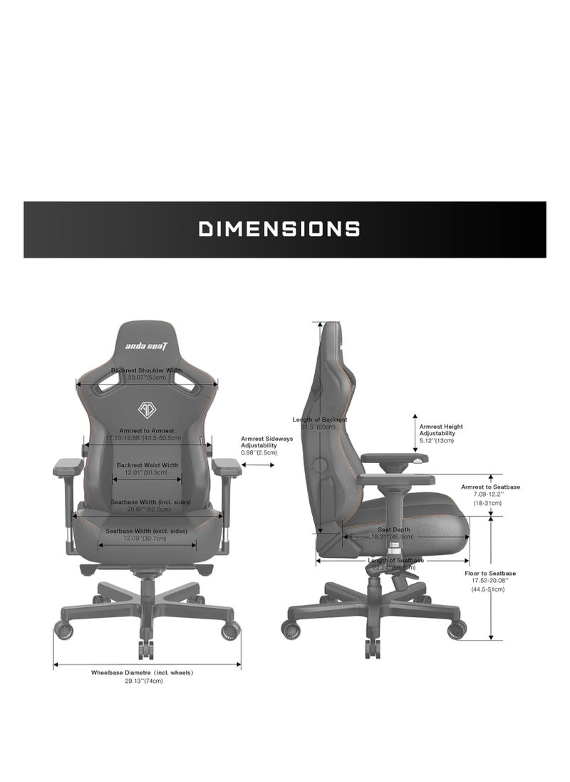 Anda Seat - AndaSeat Kaiser 3 Series Premium Ergonomic Gaming Chair , CLOUDY WHITE | AD12YDC-XL-01-W-PV/C - Image 1