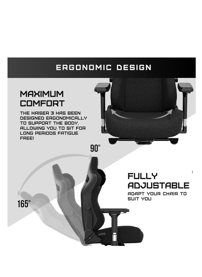 Anda Seat - AndaSeat Kaiser 3 Series Premium Ergonomic Gaming Chair , CLOUDY WHITE | AD12YDC-XL-01-W-PV/C - Image 1