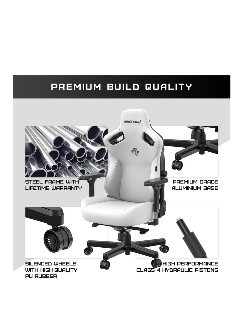Anda Seat - AndaSeat Kaiser 3 Series Premium Ergonomic Gaming Chair , CLOUDY WHITE | AD12YDC-XL-01-W-PV/C - Image 1