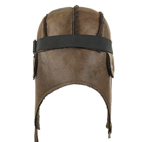ililily Aviator Hat Winter Snowboard Fur Ear Flaps Trooper Trapper Pilot Goggles Light Brown - Image 4
