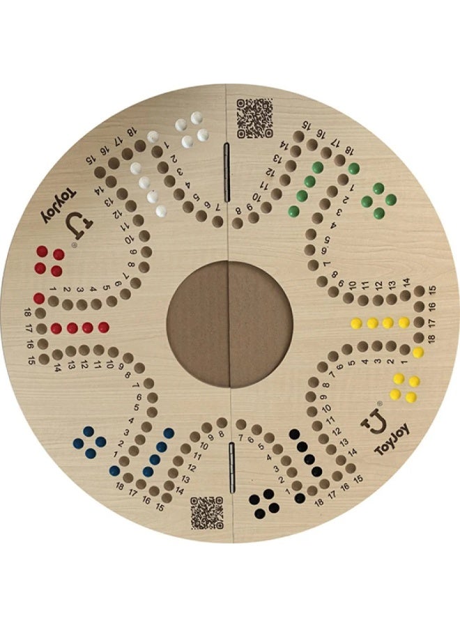 توي آند جوي لعبة جاكارو وجهين 6 و4 لاعبين  لون خشبي أنيق مع  شنطة قماش و 2 ورق بلوت فاخر - Image 2