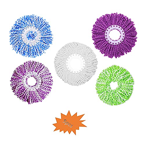 YWSHF 5 Replacement Mop Micro Head Refill for 360° Spin Magic Mop-Microfiber Replacement Mop Head-Round Shape Standard Size - Image 3
