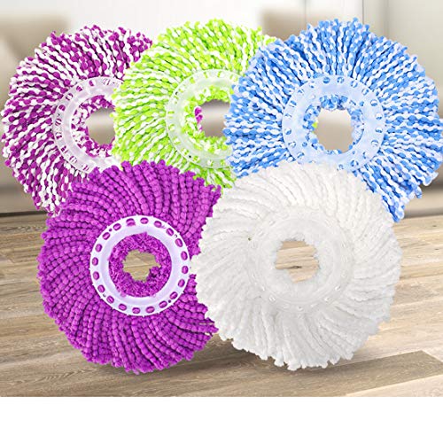 YWSHF 5 Replacement Mop Micro Head Refill for 360° Spin Magic Mop-Microfiber Replacement Mop Head-Round Shape Standard Size - Image 1
