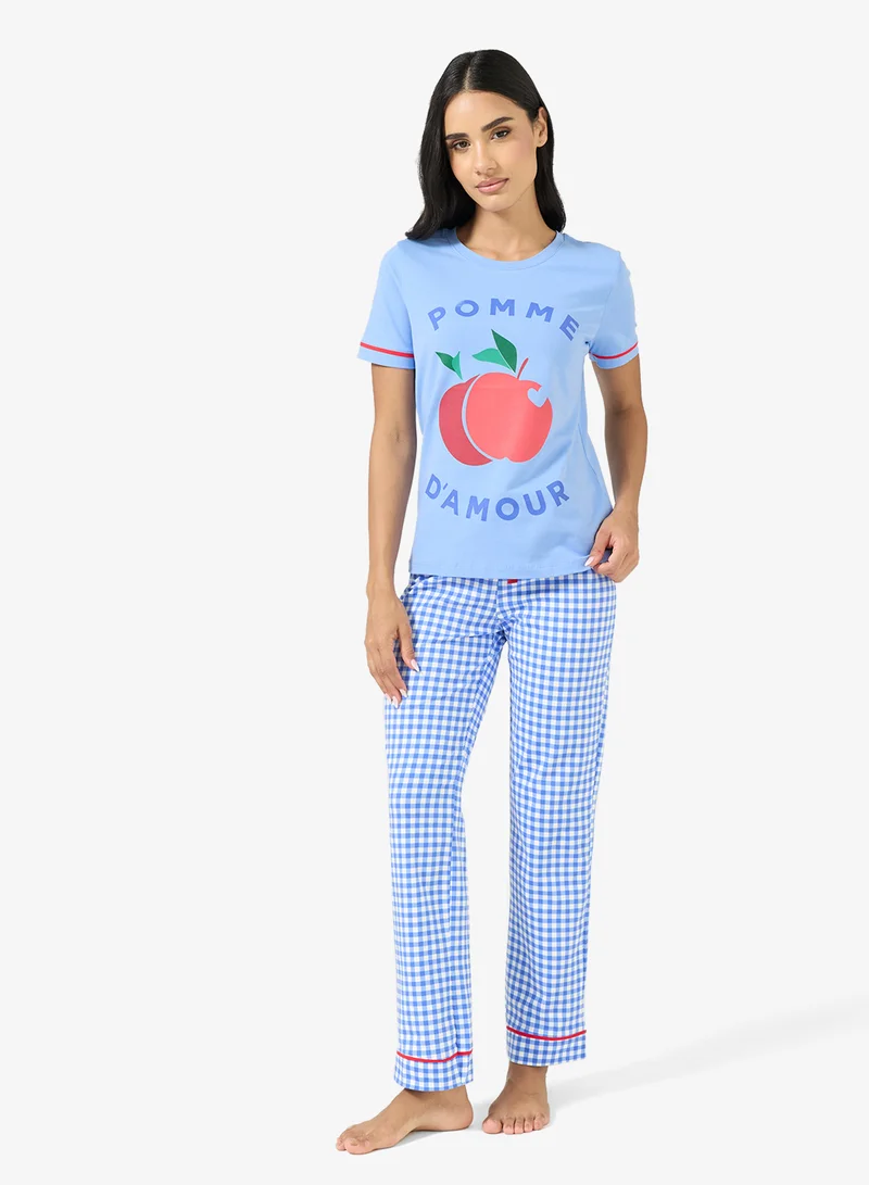 Ginger Graphic T-shirt & Pyjama Set