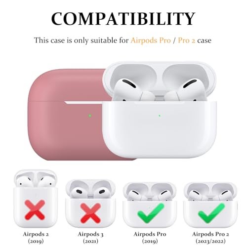 Tobfit Case for AirPods Pro 2, Wireless Charging, Powerful Drop Protection, TPU, Tough Magnetic Cover for AirPods Pro 1st/2nd Generation (2023/2022/2019)- Pink - Image 2
