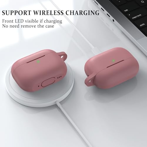 Tobfit Case for AirPods Pro 2, Wireless Charging, Powerful Drop Protection, TPU, Tough Magnetic Cover for AirPods Pro 1st/2nd Generation (2023/2022/2019)- Pink - Image 4
