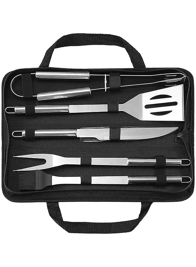 vesus Stainless-Steel Bbq Grill Tool Set With Knife Brush Fork Spatula And Tong With Oxford Bag - Image 1
