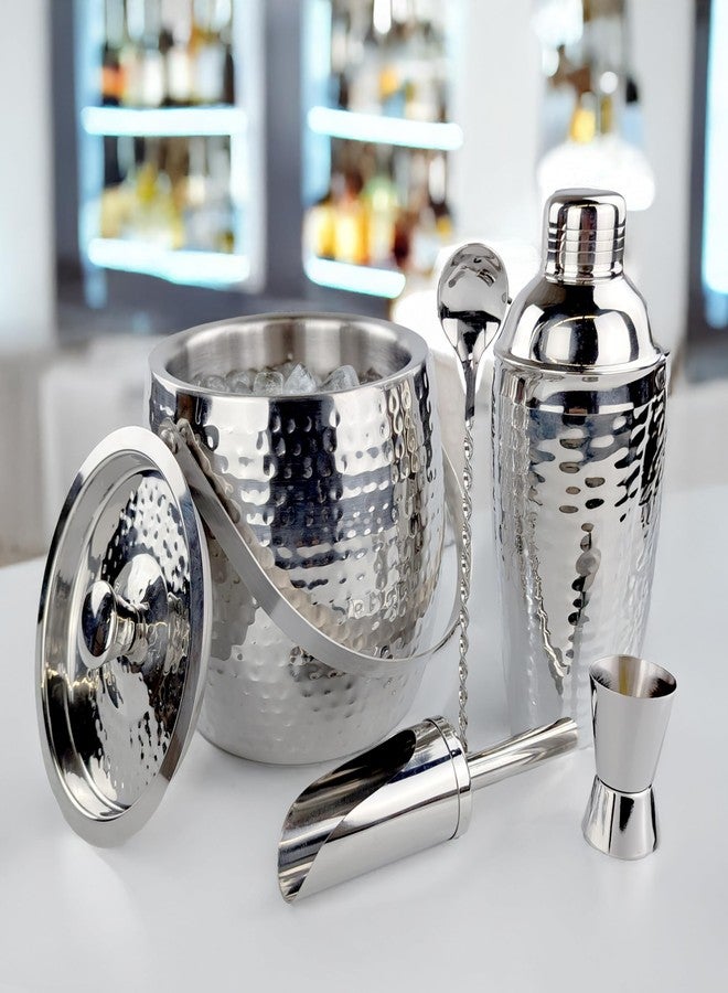 BREKX Insulated Ice Bucket for Cocktail Bar with Drink Shaker 5-Piece Cocktail Set for Parties with Lid and Scoop - Bartender Accessories, Bartending Kit for Home Bar or Gifting - Image 3