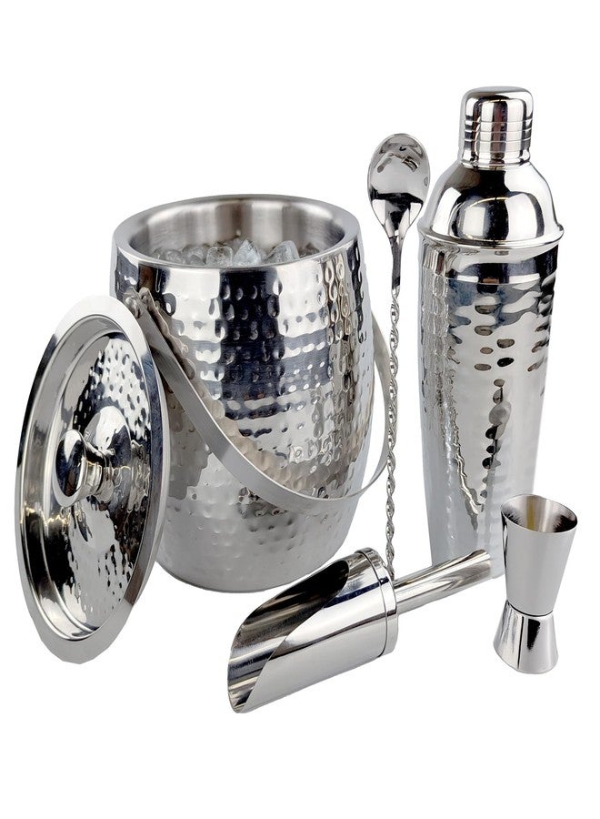 BREKX Insulated Ice Bucket for Cocktail Bar with Drink Shaker 5-Piece Cocktail Set for Parties with Lid and Scoop - Bartender Accessories, Bartending Kit for Home Bar or Gifting - Image 1