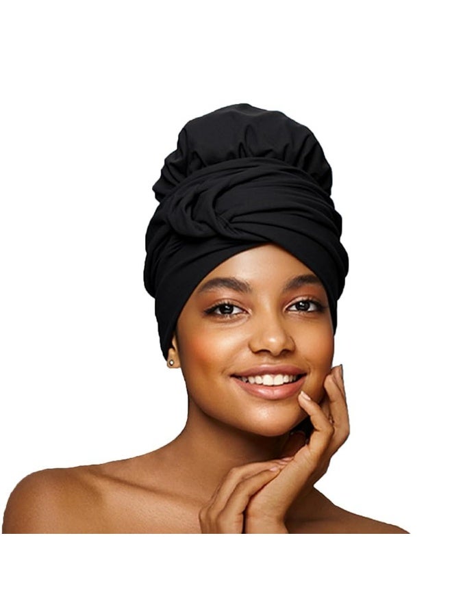 وشاح سباحة من القماش - قبعة سباحة لطيفة غير قابلة للانزلاق للسيدات بجميع أطوال الشعر (قطعة واحدة) - Image 1