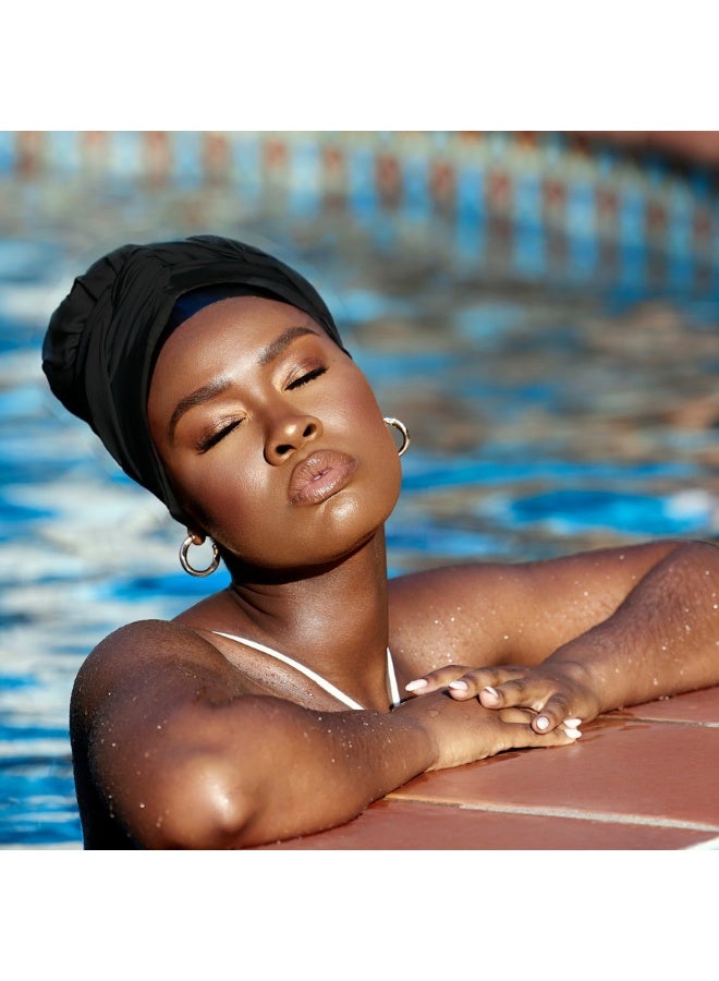 وشاح سباحة من القماش - قبعة سباحة لطيفة غير قابلة للانزلاق للسيدات بجميع أطوال الشعر (قطعة واحدة) - Image 3