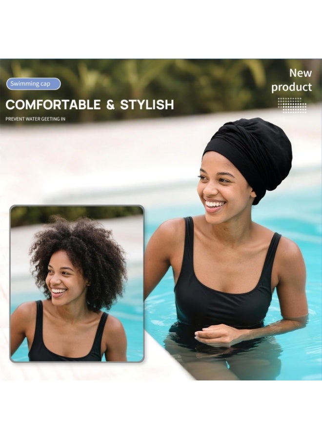 وشاح سباحة من القماش - قبعة سباحة لطيفة غير قابلة للانزلاق للسيدات بجميع أطوال الشعر (قطعة واحدة) - Image 5