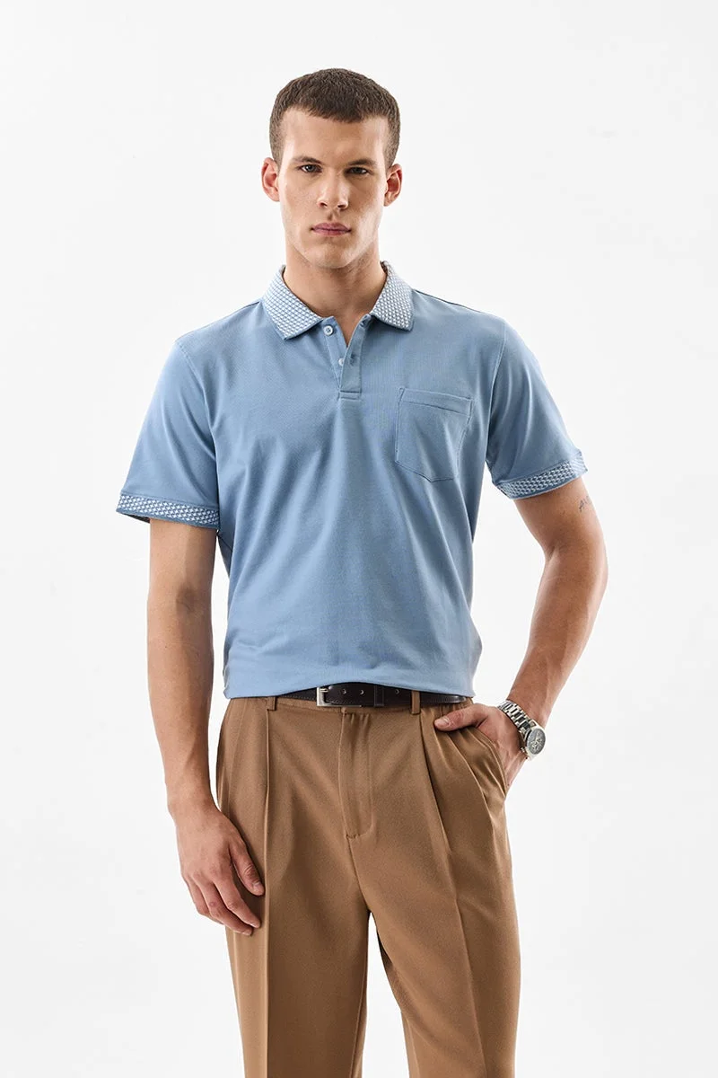 SNITCH Regular Fit Stretch Jacquard Polo T-Shirt