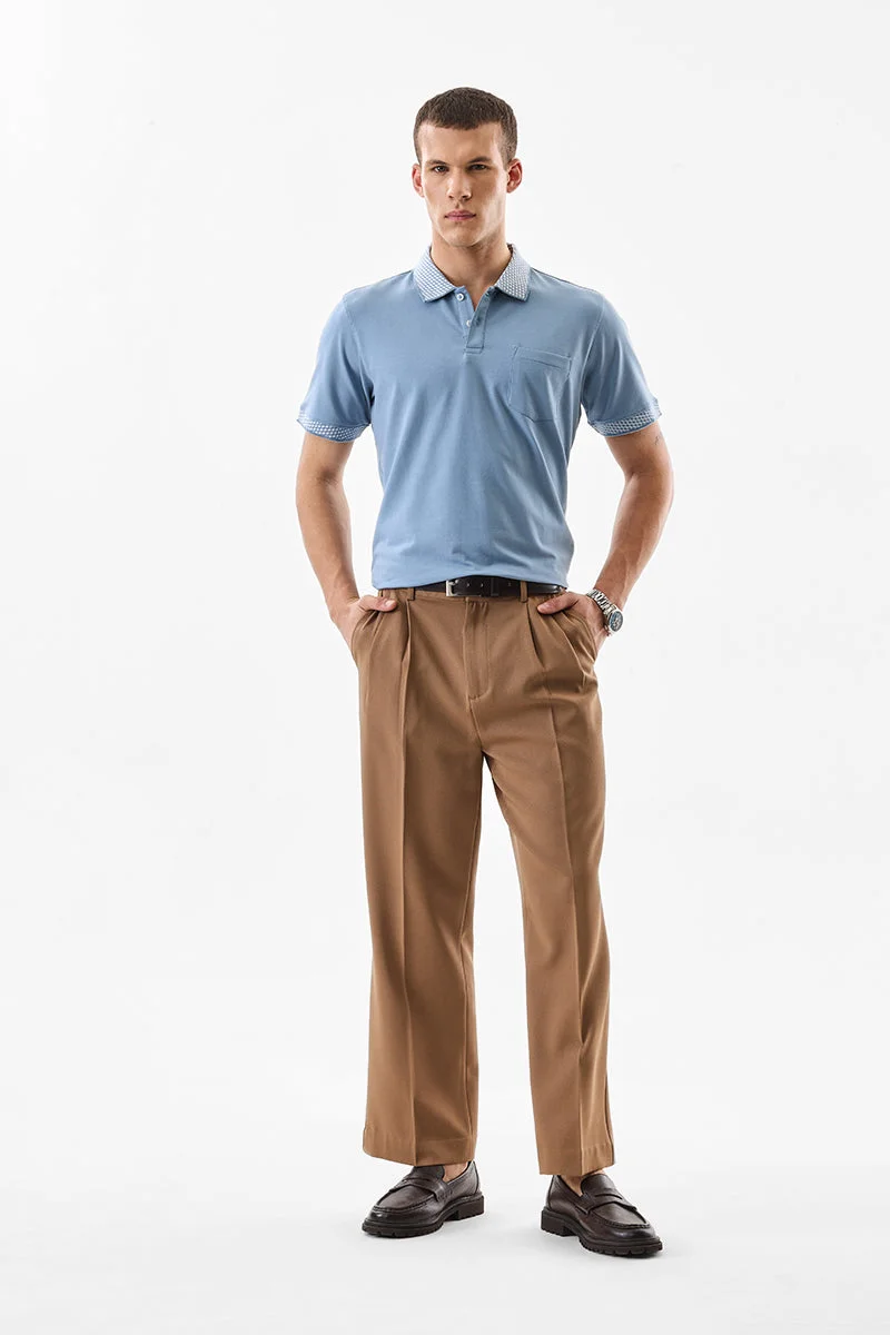 SNITCH Regular Fit Stretch Jacquard Polo T-Shirt