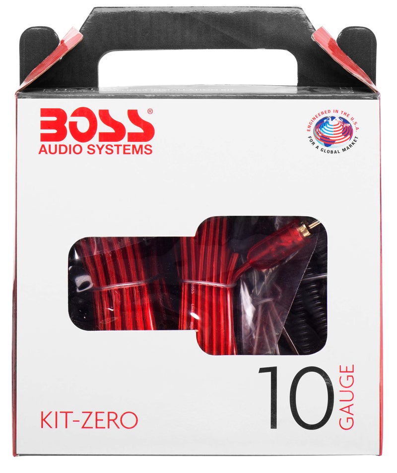 BOSS AUDIO SYSTEMS مجموعة توصيل مضخم الصوت BOSS Audio Systems KIT-ZERO 10 قياس - تجعل الاتصالات وتوفر الطاقة لراديو سيارتك، ومكبرات الصوت، والسماعات - Image 1