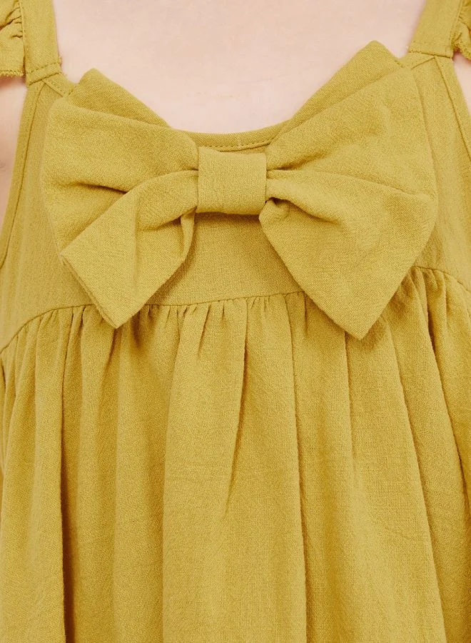 Styli Frill Sleeve Bow Detail Dress