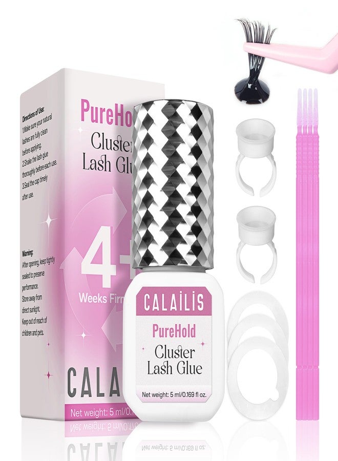 CALAILIS Lash Cluster Glue, Strong Hold 4+ Weeks Long Lasting Cluster Lash Glue, Waterproof Semi-Permanent Eyelash Extension Adhesive for Salon & Professional Use (5ml) - Image 1