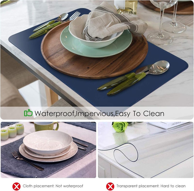 BS مفرش طاولة قابل للعكس مستطيل الشكل من B&S - أزرق داكن - Image 4