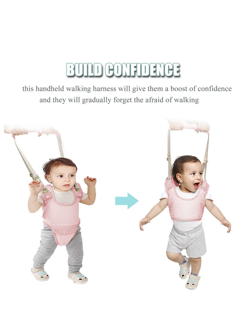 SOLARAE Baby Walker, for Girls Adjustable Baby Walking Harness, with Detachable Crotch Baby Support Assist Handheld Kids Walker Helper for Baby Learn to Walk (9-24 Months) (Breathable Pink) - Image 2