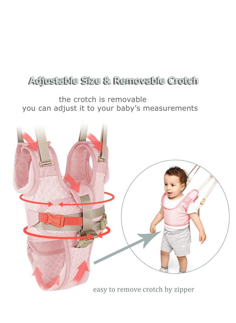 SOLARAE Baby Walker, for Girls Adjustable Baby Walking Harness, with Detachable Crotch Baby Support Assist Handheld Kids Walker Helper for Baby Learn to Walk (9-24 Months) (Breathable Pink) - Image 4