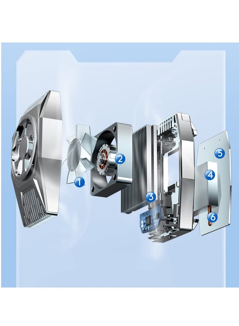 KASTWAVE Phone Cooling Fan, Portable Mini Phone Cooling Heatsink for iPhone iOS/Android Gaming Semiconductor Heatsink Cooler (Silver) - Image 2