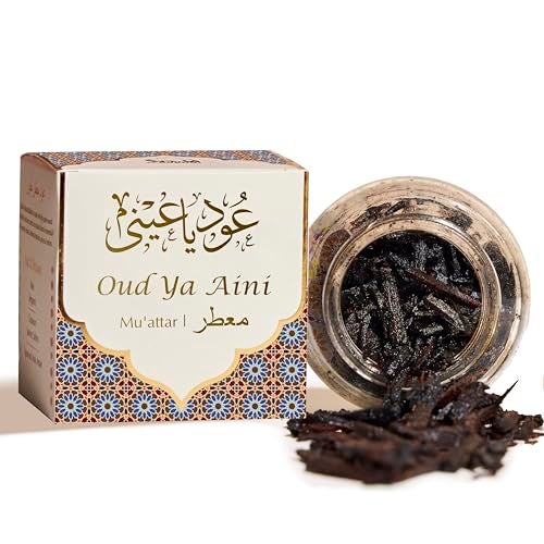 DUKHNI Oud Ya Aini Muattar Bakhoor by Dukhni 1 jar X 40 Grams Arabic Bakhoor Incense Aromatic Wood Chips Deep Amber Oud Blend Perfect for Prayer Time Ramadan Eid Gifts - Image 1