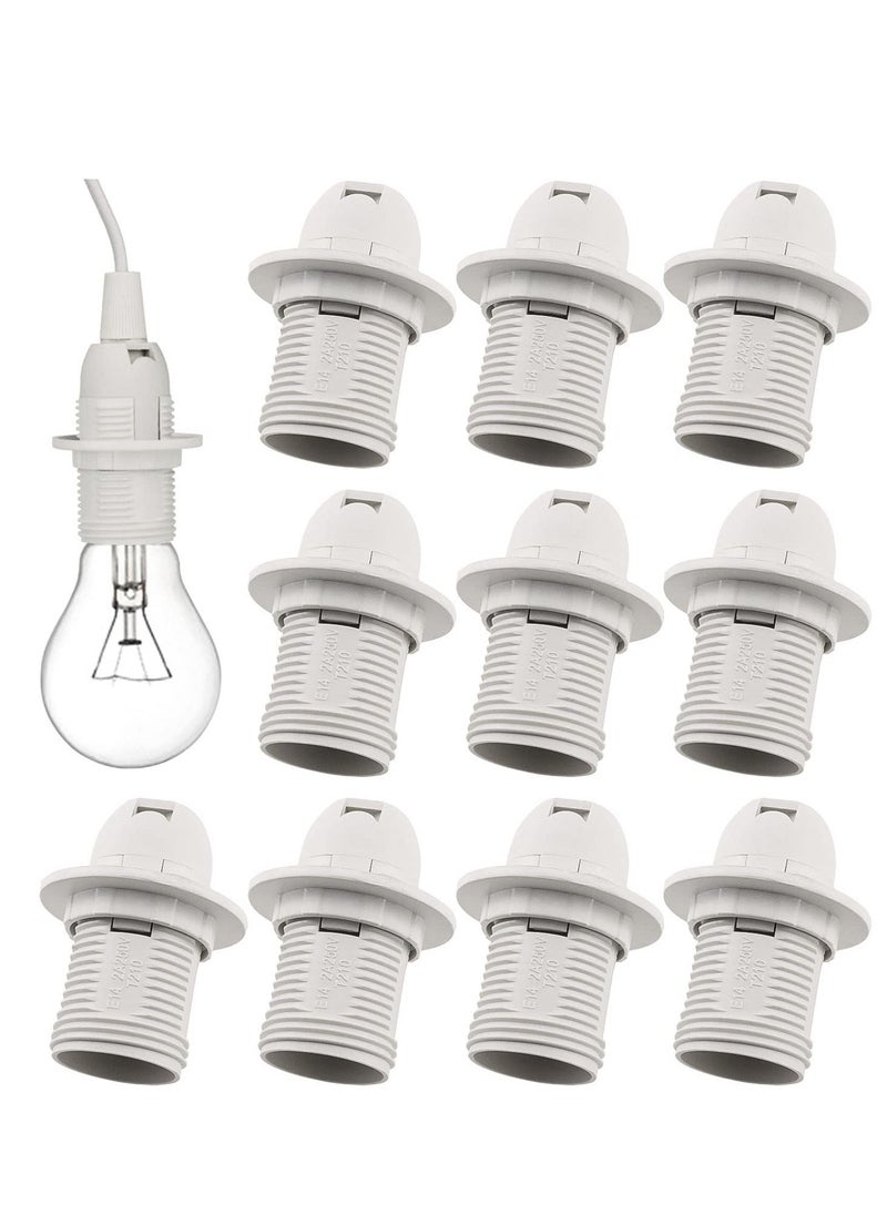 Excefore E14 Lamp Holder, 10 Pieces Screw Lamp Holder Light Bulb Adapter 250V 2A High Conductivity E14 Pendant Socket & Replacement Ring  - Image 1