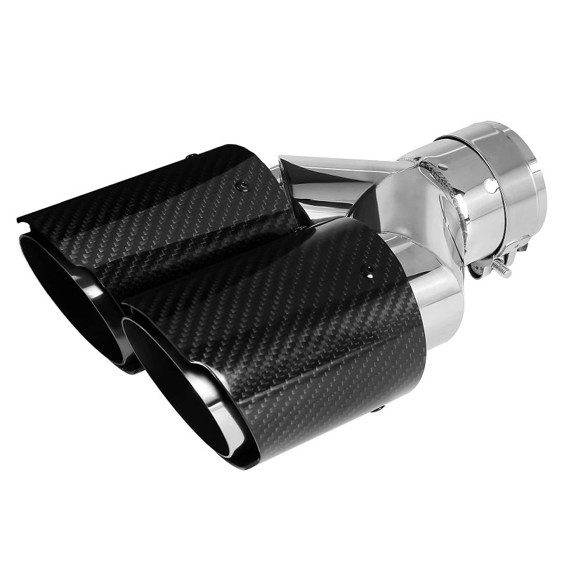 كرتوبو 63 مم طرف كاتم مزدوج من ألياف الكربون لماسورة العادم الخلفية - Image 1