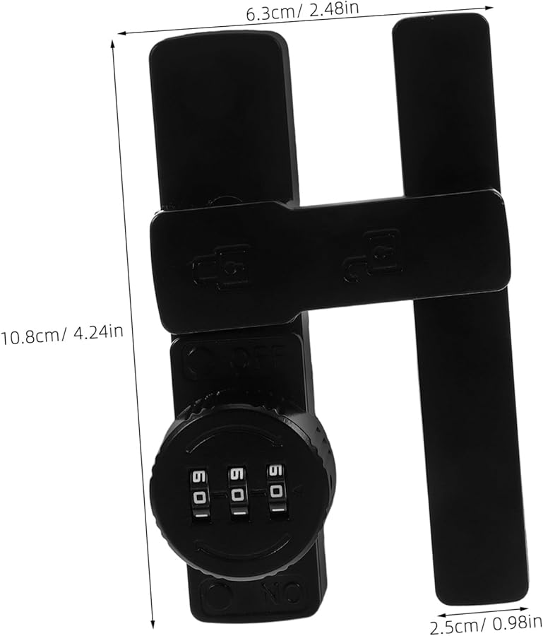 Black Combination Lock for Cabinets Mailboxes and School Lockers Durable Coded Privacy Protection Easy Installation - Image 3