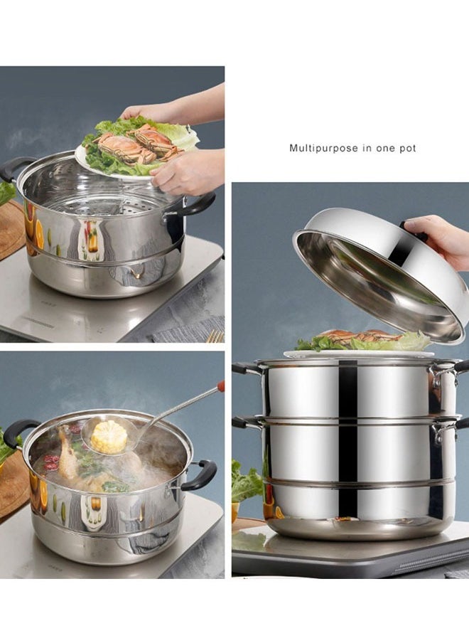 WEMART Stainless Steel Three Layer Steamer Silver 27.5×27.5×34.5CM  - Image 5