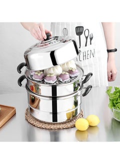 WEMART Stainless Steel Three Layer Steamer Silver 27.5×27.5×34.5CM  - Image 4