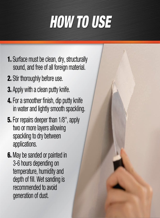 DAP Vinyl Spackling, White, 8 Oz (7079812130) - Image 5