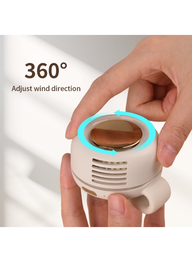 ألتيوس Alteus MF019 Mini Bladeless Clip-On Fan, 360° Rotatable, 3 Speeds, Long Battery Life, Ultra-Quiet 25dB, USB Rechargeable, Hands-Free Portable Personal Fan for Shirt, Waist, Bag (White) - Image 5