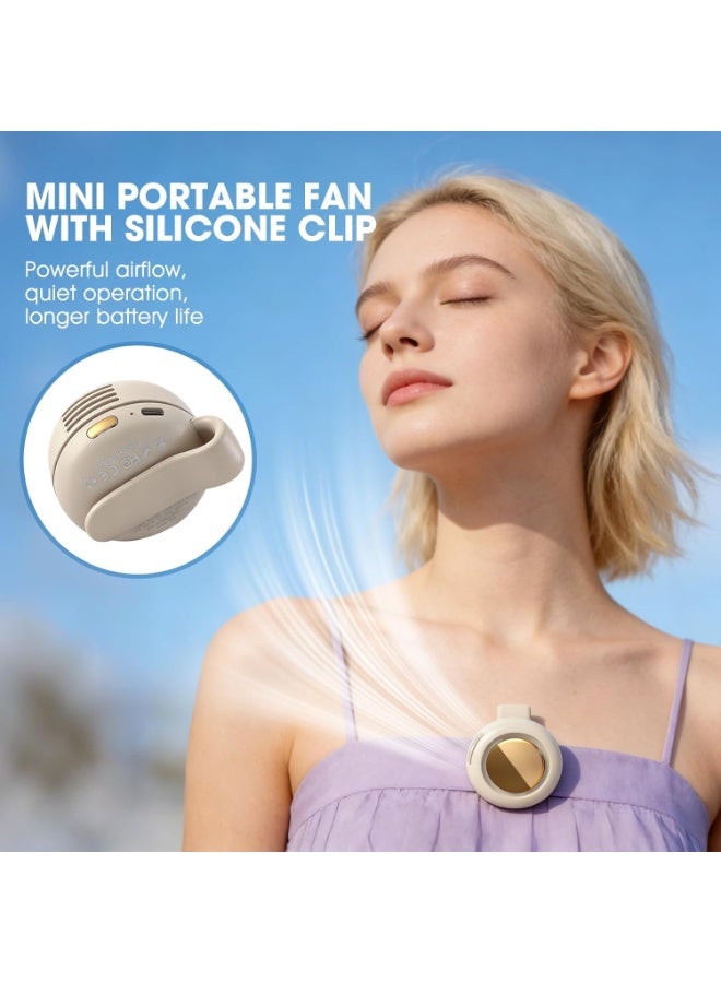 ألتيوس Alteus MF019 Mini Bladeless Clip-On Fan, 360° Rotatable, 3 Speeds, Long Battery Life, Ultra-Quiet 25dB, USB Rechargeable, Hands-Free Portable Personal Fan for Shirt, Waist, Bag (White) - Image 3