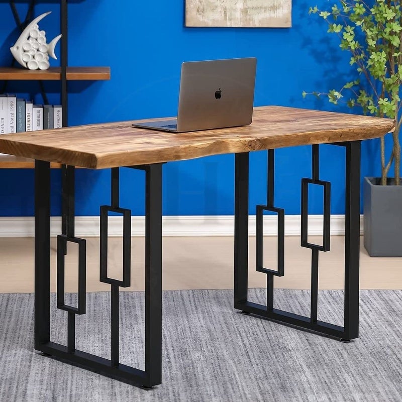 HIRVALL Metal Table Legs 28Height 20Wide Heavy Duty Desk Legs DIY Furniture Legs for Dining Table Cast Iron Legs Computer Desk Legs Office Desk Legs O Shape - Image 2
