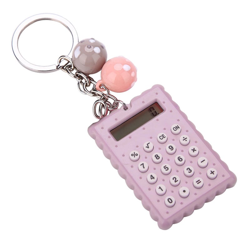 Portable Mini Calculator For Kids Gift Color 3 Keychain Cute Candy Cookies Design - Image 2