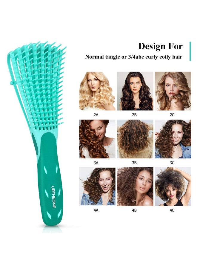URTHEONE Detangling Hair Brush,Hair Detangler Brush and Wide Tooth Comb Set for Black Natural Curly Wet Dry Thick Straight Long Hair, Afro American Type 3a-4c, Comfortable Grip,Easy to Clean, Durable - Image 4