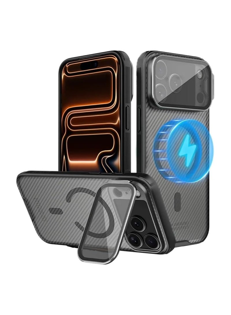 general Magnetic Protective Case for iPhone 17 Pro 【Wireless Charging Compatible】 Transparent Camera Lens Cover with Lens Holder Semi-Transparent Design Shock-Resistant Protective Back Cover - Image 1