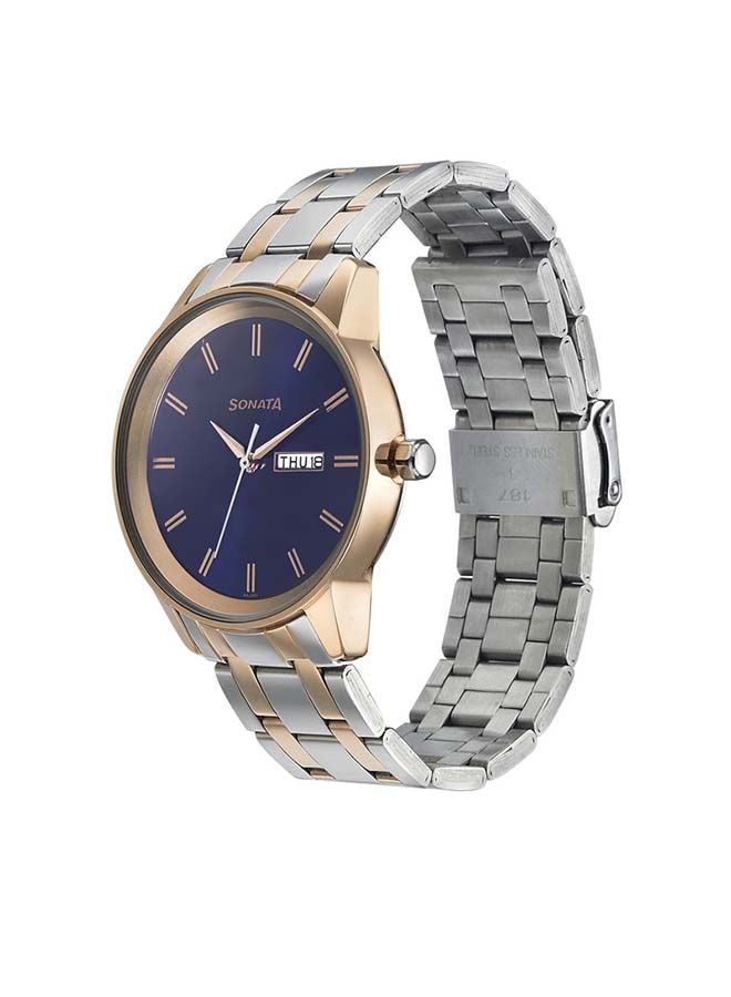 سوناتا ساعة يد معدنية دائرية بعقارب - Image 1