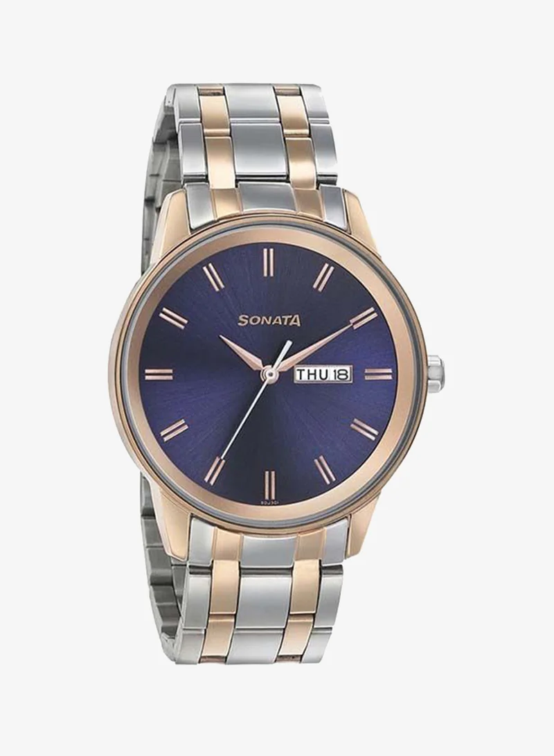 Sonata  Round Shape Metal Analog Wrist Watch for Men | Best Price UAE