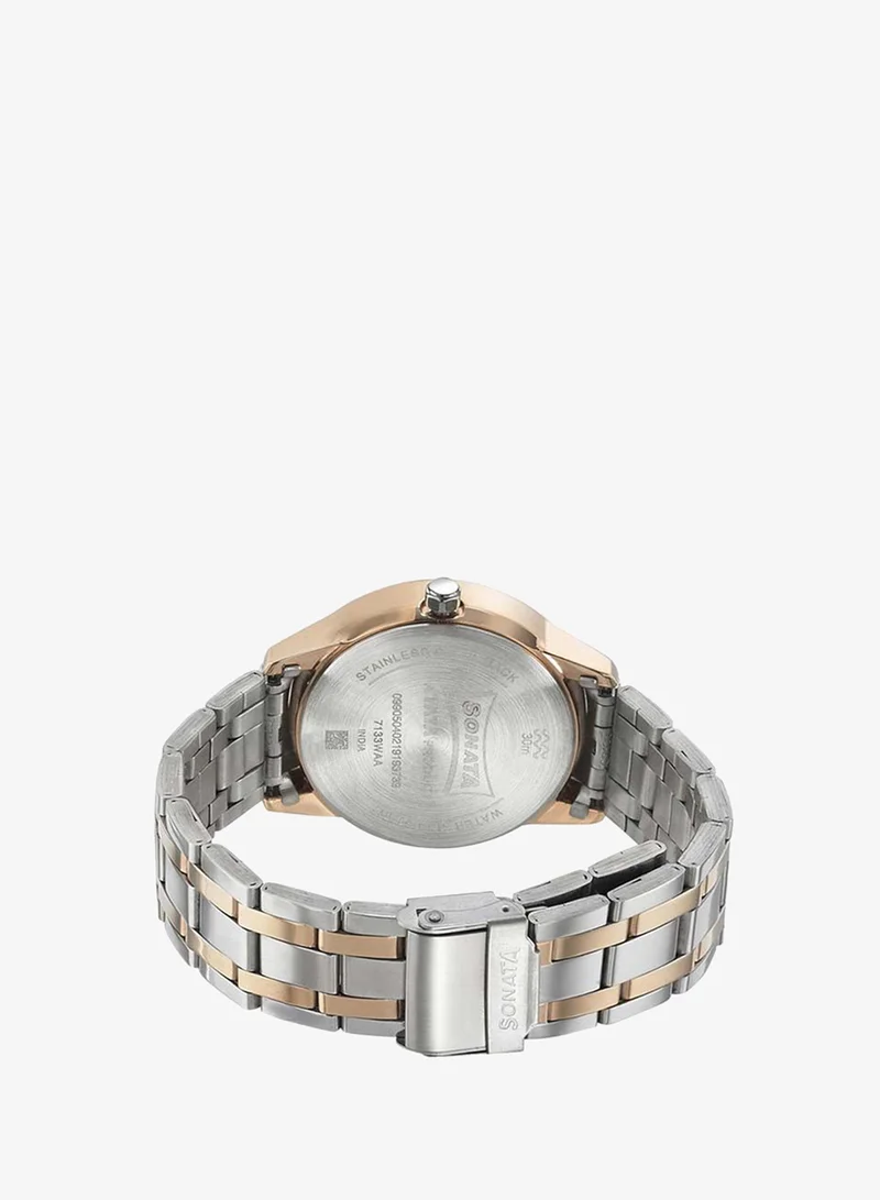 Sonata  Round Shape Metal Analog Wrist Watch for Men | Best Price UAE