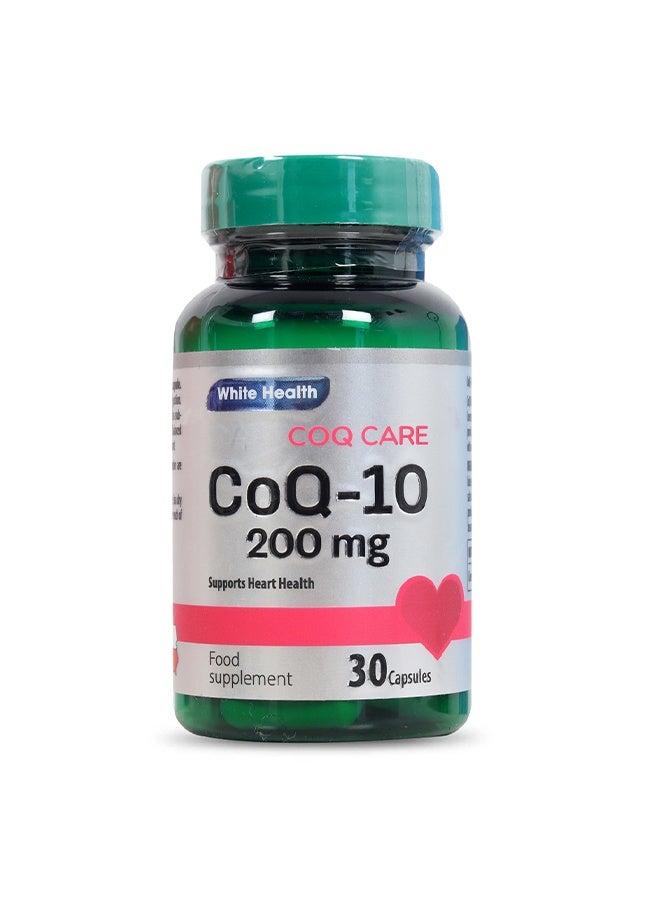 White Health CoQ Care CoQ-10 200mg – Heart Health, Fertility & Energy Support | 30 Capsules  - Image 1